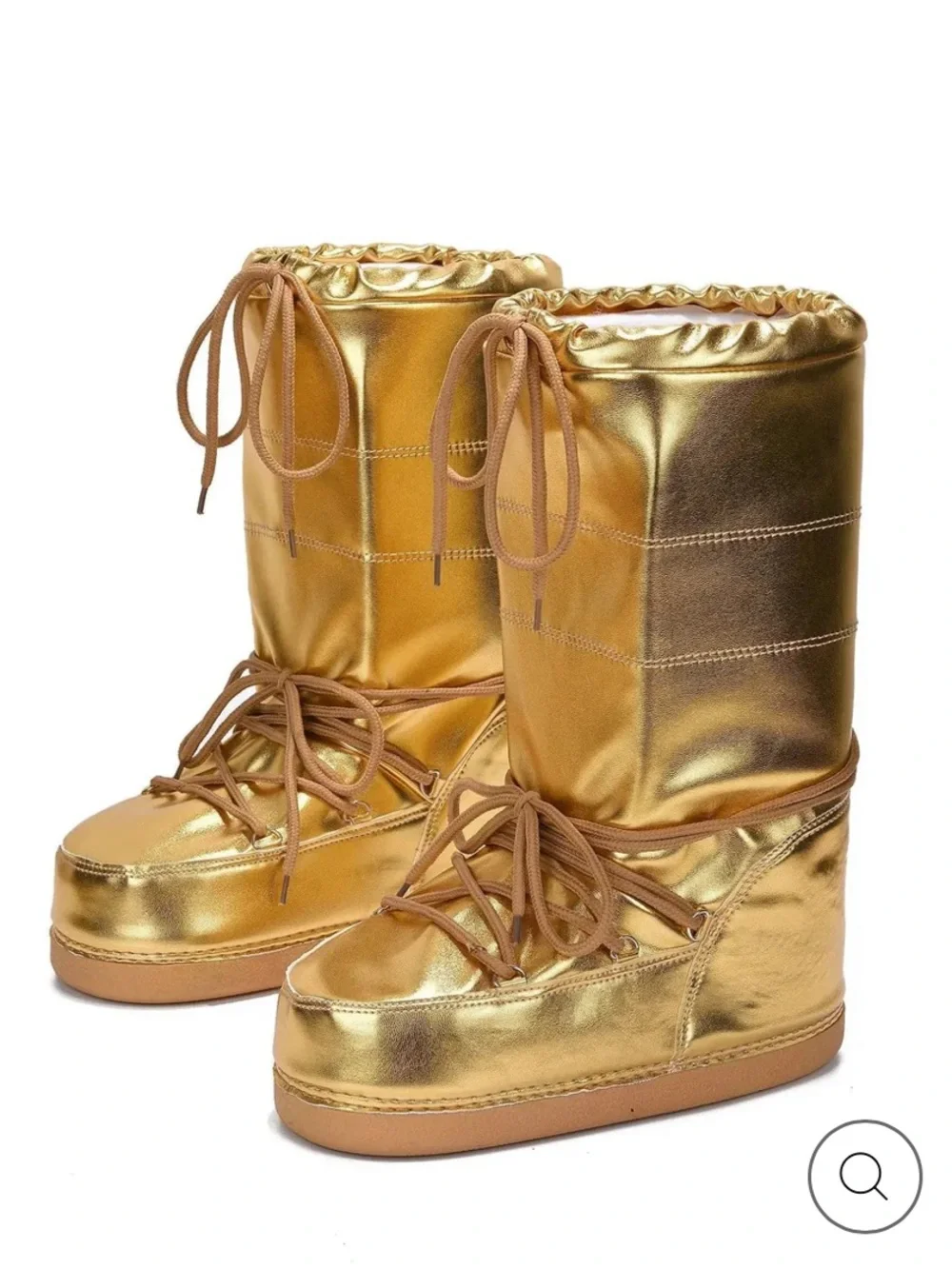 Cape Robbin Snowbell Puffy Moon Boots in Gold